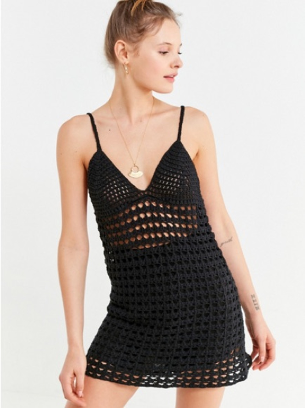 Urban Outfitters Bliss Crochet Slip Dress Size: M 100% Cotton Ideal for layering